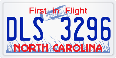 NC license plate DLS3296