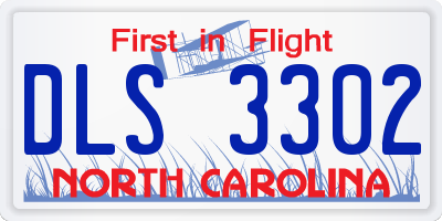 NC license plate DLS3302