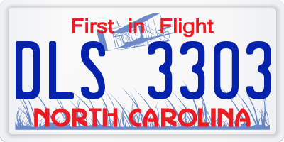 NC license plate DLS3303