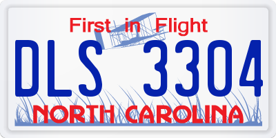 NC license plate DLS3304