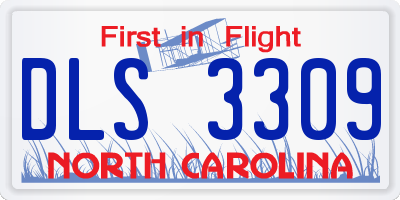 NC license plate DLS3309