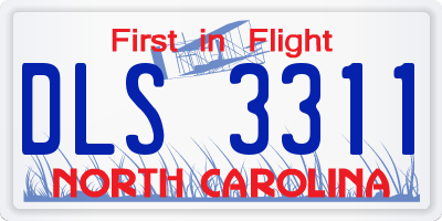 NC license plate DLS3311