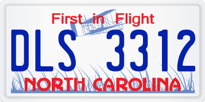NC license plate DLS3312