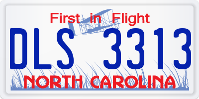 NC license plate DLS3313