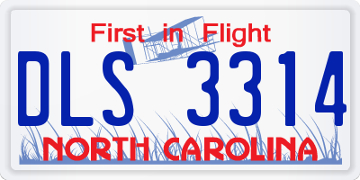 NC license plate DLS3314