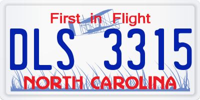 NC license plate DLS3315