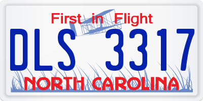 NC license plate DLS3317