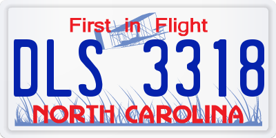 NC license plate DLS3318