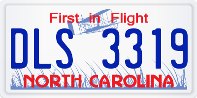 NC license plate DLS3319