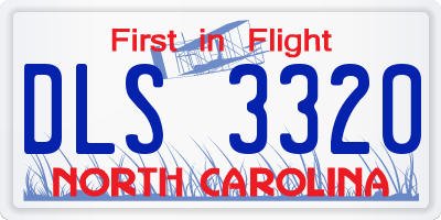 NC license plate DLS3320
