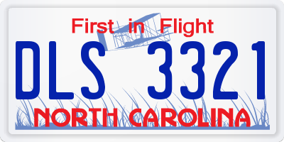 NC license plate DLS3321