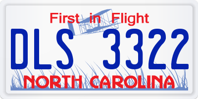 NC license plate DLS3322