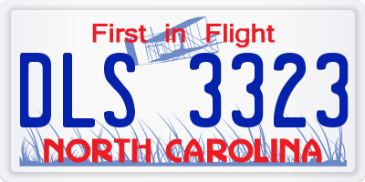 NC license plate DLS3323