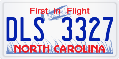 NC license plate DLS3327