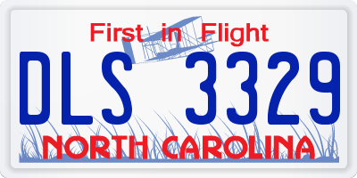 NC license plate DLS3329