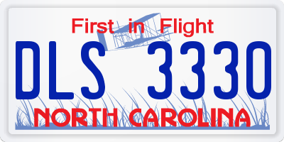 NC license plate DLS3330