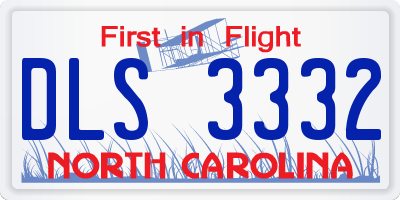 NC license plate DLS3332