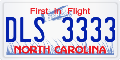 NC license plate DLS3333