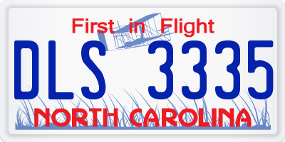 NC license plate DLS3335