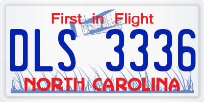 NC license plate DLS3336