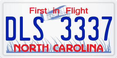 NC license plate DLS3337