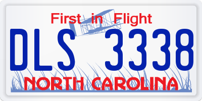 NC license plate DLS3338