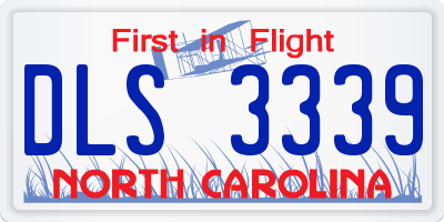 NC license plate DLS3339
