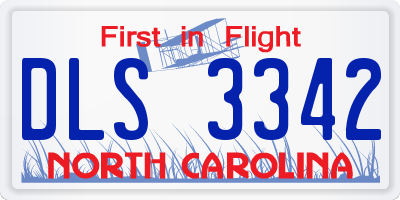 NC license plate DLS3342