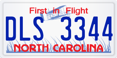 NC license plate DLS3344