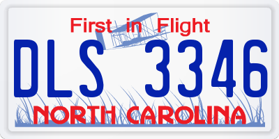 NC license plate DLS3346