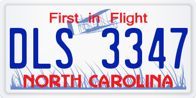 NC license plate DLS3347