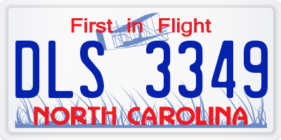 NC license plate DLS3349