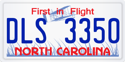 NC license plate DLS3350