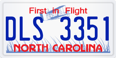 NC license plate DLS3351