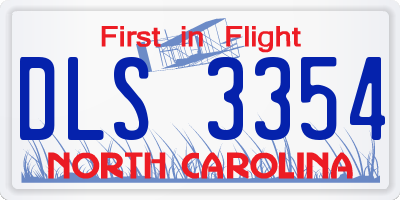 NC license plate DLS3354