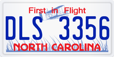 NC license plate DLS3356