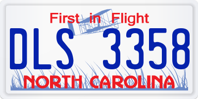 NC license plate DLS3358