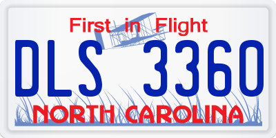 NC license plate DLS3360