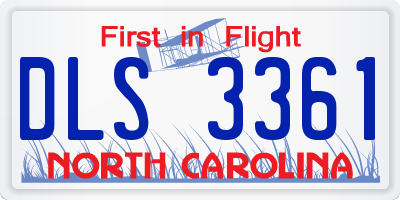 NC license plate DLS3361