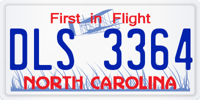 NC license plate DLS3364