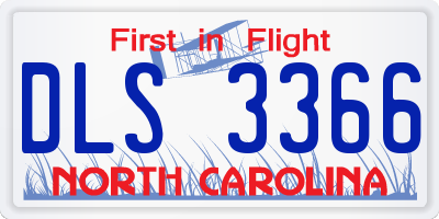 NC license plate DLS3366