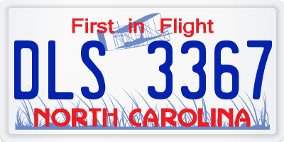 NC license plate DLS3367