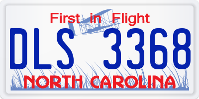NC license plate DLS3368