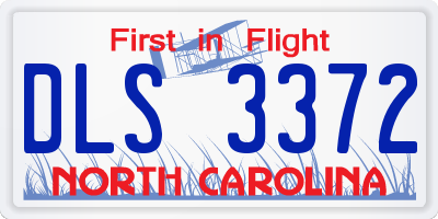 NC license plate DLS3372