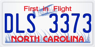 NC license plate DLS3373