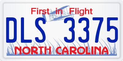 NC license plate DLS3375