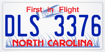 NC license plate DLS3376