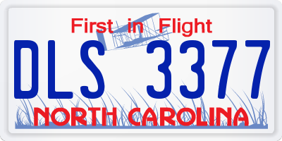 NC license plate DLS3377