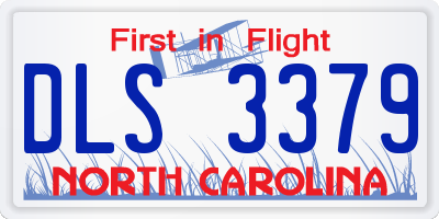 NC license plate DLS3379