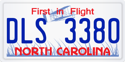 NC license plate DLS3380